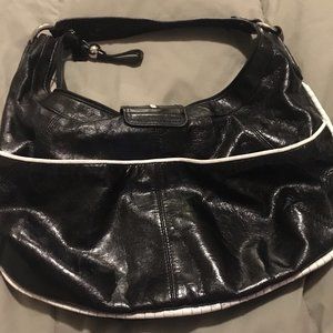 Bill Blass black leather should slouch bag with white trim...gorgeous!